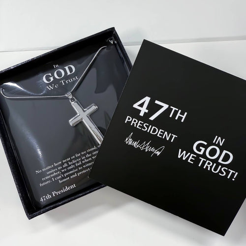 47th President “In God We Trust” Cross Necklace